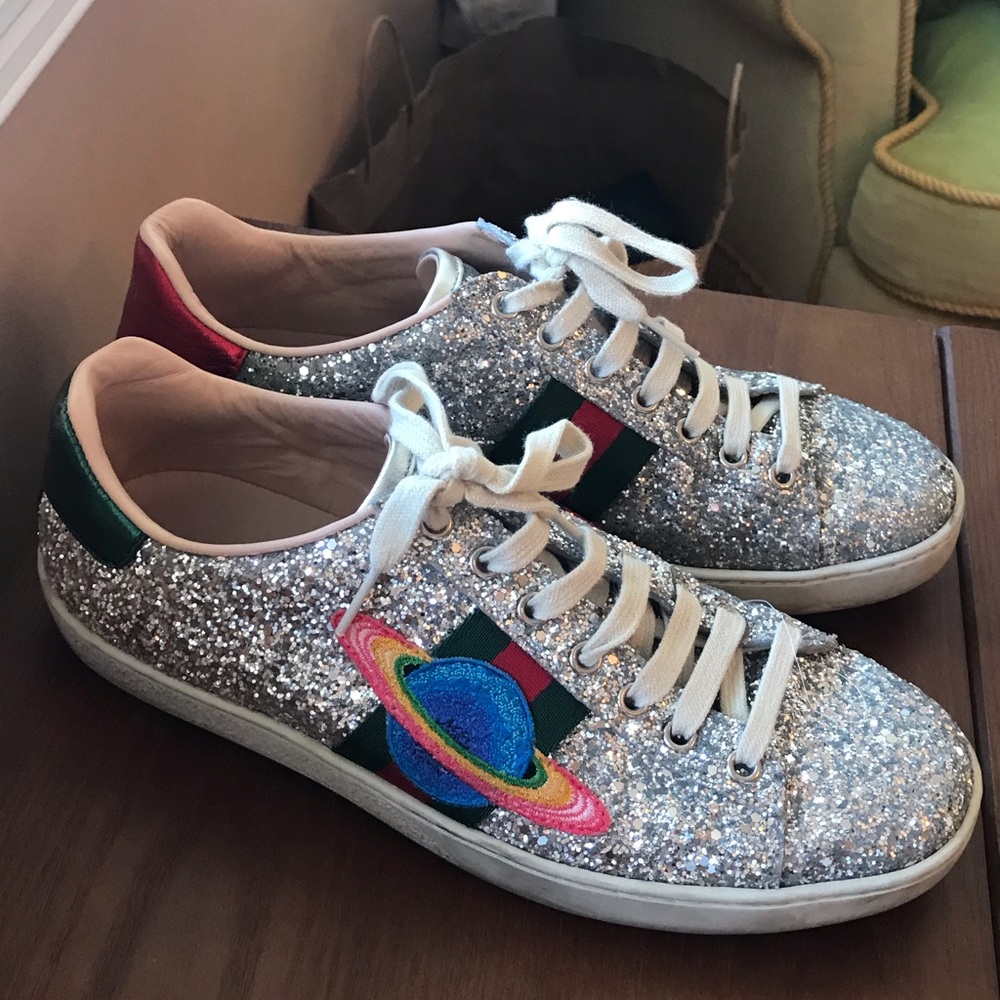 Gucci Glitter Planet Sneakers - like new!